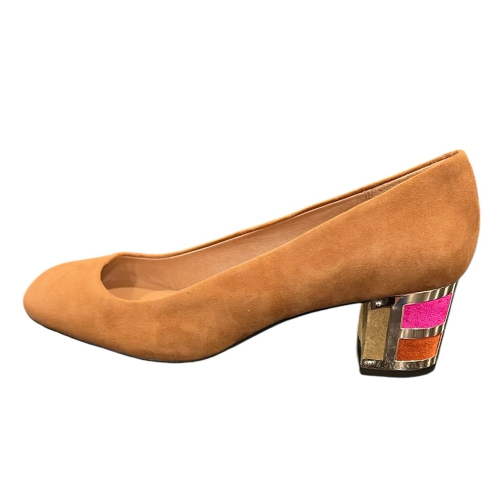 Nina Originals Tan Heels with Multicolor Block Heel